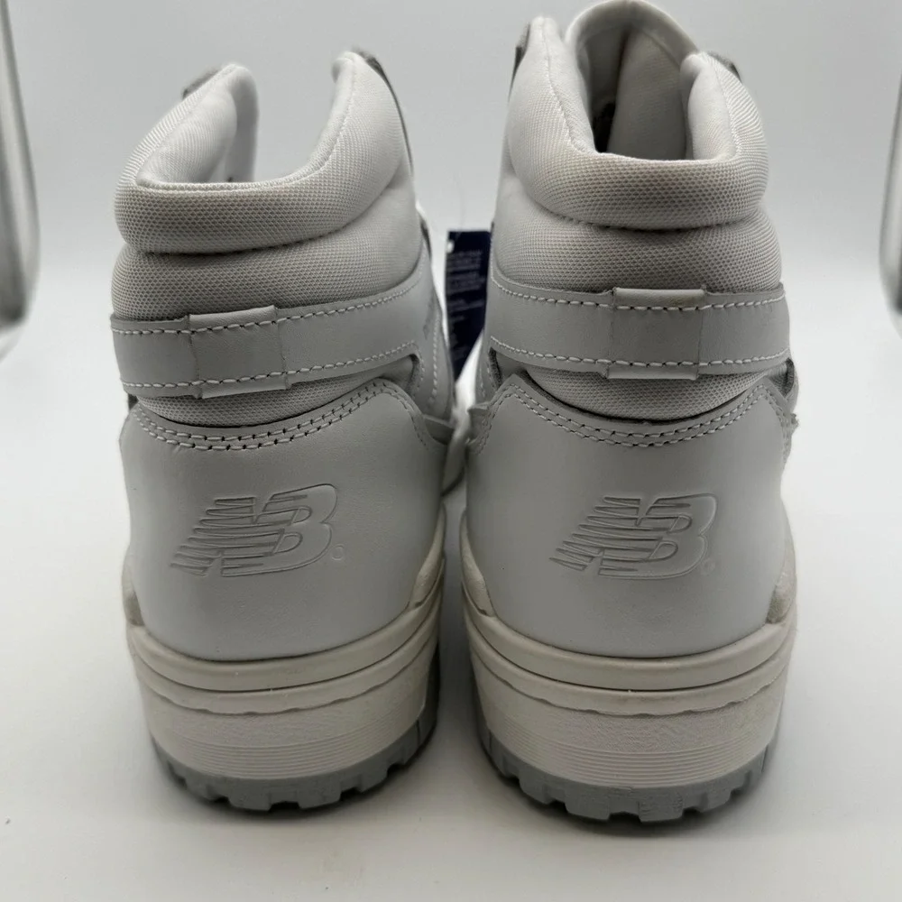 New Balance 650R high top sneakers triple white Leather BB650RWW Mens 13 NEW